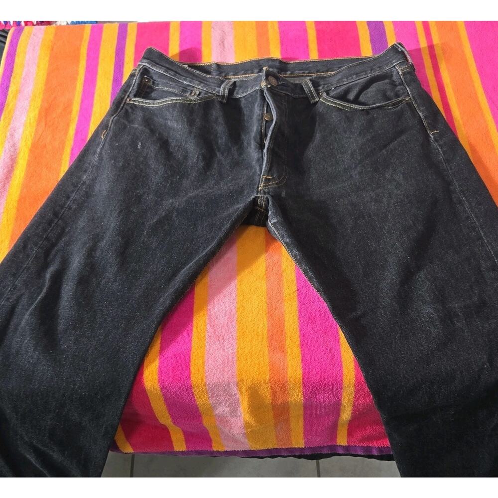 Levi's 501 Men's Vintage Jeans Black Cotton Button Fly W36 36in L30 30in - Picture 2 of 8